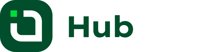 Ikon och text med Hub - kundportal